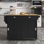 Desserte de cuisine - okwish - 112x40(70)x94cm - avec comptoir pliable en bois étagère et roulettes - ... Desserte de cuisine - okwish - 112x40(70)x94cm - avec comptoir pliable en bois étagère et roulettes - ...