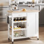Desserte de cuisine porte - epices et porte - serviettes blot de cuisine  roulettes avec grand placard ...