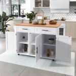 Desserte de cuisine � roulettes 129�46 - 71�91 cm chariot �lot de cuisine avec plan de travail extensible ...