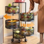 Desserte de cuisine � roulettes � 5 niveaux - desserte � roulettes 5 �tages - chariot en m�tal - panier ...