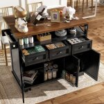 Desserte cuisine � roulettesbuffet cuisine de rangement avec plateau de table pliableavec porte serviettes ...