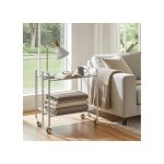 Desserte pliante bauhaus avec roulettes structure grise 2 niveaux 4 positions don hierro. pin vieillipin ...