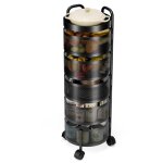 Desserte  roulettes cuisine chariot de rangement tagre roulante 5 niveaux - noir