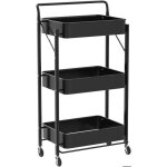 Desserte � roulettes pliante chariot de cuisine mobile � 3 niveaux 40 x 30 x 895 cm pour bureau salle ...