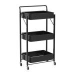 Desserte � roulettes pliante chariot de cuisine mobile � 3 niveaux 44 x 30 x 895 cm pour bureau salle ...