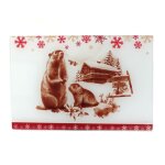 Dessous de plat en verre 20 x 30 cm - collection marmottes bianca