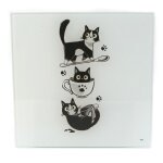Dessous de plat en verre - chatons mia - 20 x 20 cm