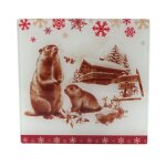 Dessous de plat en verre - marmottes bianca - 20 cm