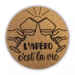 Dessous de verre - lot de 10 - li�ge naturel - diam�tre 9 cm - �cologique et �l�gant