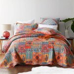 Dessus lits et couvre - lits 240x260 couvre lit matelass� coton pour 2 personnes patchwork boh�me avec ...
