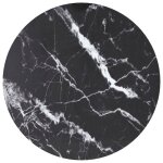 Dessus de table diamètre 70x08 cm verre trempé avec design marbre noir et blanc plateau de table durable ... Dessus de table diamètre 70x08 cm verre trempé avec design marbre noir et blanc plateau de table durable ...