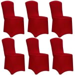 Detex� 6x housse de chaise rouge bordeaux tissu stretch opaque infroissable amovible mariage f�te r�ception ...