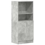 (solde d�t�)armoire de cuisine / colonne de cuisine - anti humidit� - gris b�ton 57x415x1315 cm bois ...