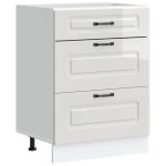 (solde dt)armoire de cuisine / colonne de cuisine - pieds rglable - blanc brillant bois ingnierie ...