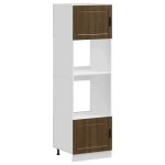 (solde d�t�)armoires de four / colonne de cuisine - 2 pcs porto - pieds r�glable - ch�ne marron bois ...