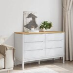 (solde d�t�) commode - d�cor salon / dessus robuste - floro blanc bois de pin massif * aspect pratique8735672 ...