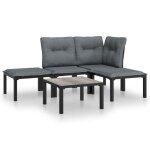 Soldes d�t� * ensemble de salon de jardin - 5 pcs noir - mobilier dext�rieur - et gris r�sine tress�e ...