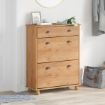 (solde d�t�) meuble �tag�re de rangement - meuble � chaussures askim 85x35x108 cm en bois massif de pin ...