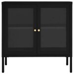 (solde d�t�) placard / buffet bas - d�cor salon - noir 70 x 35 x 70 cm acier et verre * aspect pratique6769767 ...
