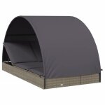 (solde d�t�) transat 2 places bain de soleil vidaxlavec toit rond gris 211x112x140 cm sol993100