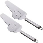 Deux ensembles doutils 2 en 1 en acier inoxydable - pour trancher la pizza / tarte / g�teau - lame dentel�e ...