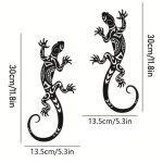 Deux objets artisanaux en fer forg� repr�sentant des geckos - ornements rouill�s cr�atifs haut de gamme ...