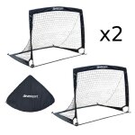 Set de 2 buts de football - devessport - pliables pop - up - robustes - pour enfants 5 - 8 ans - int ...
