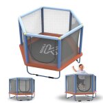Devessport trampoline enfant kohala baby 2en1 140cm avec filet de scurit. jeu dintrieur et extrieur ...