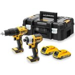 Dewalt - pack perceuse et visseuse  chocs 18v xr brushless - dck2060d2t - qw - livr avec 1 coffret ...
