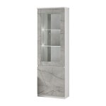 Deyton - vitrine gauche laqu�e blanc et gris marbr� avec leds