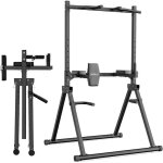 Dh fitlife power tower pliable station de dips jusqu 210 kg barre de tractions autonome avec barres ...