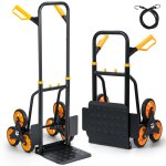 Diable pliable avec 6 roues chariot de transport avec poigne rglable charge max 200 kg durable et robuste ...