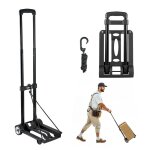 Diable pliant 2 roues - vevor - chariot � bagages pliable - capacit� de charge 499 kg - chariot utilitaire ...