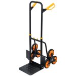 Diable repliable charge max 200kg 6 roues chariot de transport pliable escalier