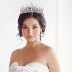 Diadme en argent pour marie avec cristaux et couronne parfait pour les occasions spciales et les ftes ...