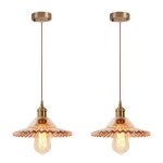 Diday lot de 2 lustre suspension vintagelampe luminaire industriel en verre abat - jour design parapluie ...