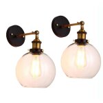 Diday 2pcs applique murale industriel en verree27 lampe murale vintage abat - jour rond style edison ...