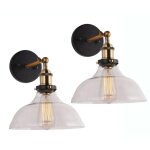 Diday 2pcs applique murale industriellampe murale abat - jour en verre vintage style edison e27 luminaire ...