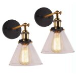 Diday 2pcs applique murale verre vintagelampe murale industriel abat - jour design triangle r�tro luminaire ...