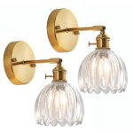 Diday 2pcs r�tro applique murale int�rieur avec interrupteur abat - jour en verrelampe murale vintage ...