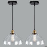 Diday 2pcs suspension luminaire vintagelustre industrielle abat - jour en verre e27 lampe de plafond ...
