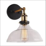 Diday applique murale industriellampe murale abat - jour en verre vintage style edison e27 luminaire ...