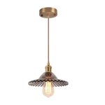 Diday lampe suspension luminaire vintagee27 lustre industriel abat - jour en verre designe parapluie ...
