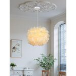 Diday lustre suspension luminaire moderne en plumese27 lampe de plafond contemporain style princesse ...