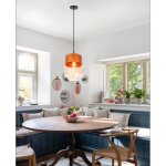 Diday suspension luminaire moderne industriellustre abat - jour en verre et bois e27 lampe de plafond ...