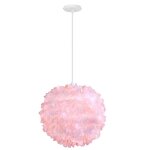 Diday suspension luminaire modernee27 lustre en plumes rose 30cm lampe de plafond pour enfants salon ...