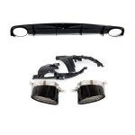 Diffuseur noir + pot look rs6 pour audi a6 c7 berline et avant phase 2 de 10 / 2014 � 2018 s - line