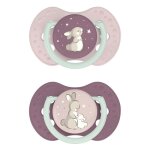 Difrax lot de 2 sucettes dynamique difrax lovi nuit & jour rose - 6 / 18 mois