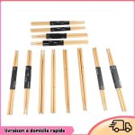 Dilwe lot de 12 paires de baguettes de batterie 7a en bois dérable embouts ovales antidérapantes Dilwe lot de 12 paires de baguettes de batterie 7a en bois dérable embouts ovales antidérapantes