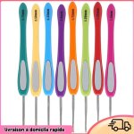 Dilwe aiguilles � coudre lot de 8 crochets color�s ensemble daiguilles � tricoter ergonomiques en aluminium ...